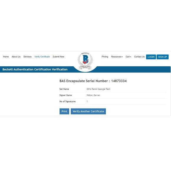 Darren Waller Signed 2016 Panini Football Card Beckett Georgia Tech Autograph - Picture 3 of 5